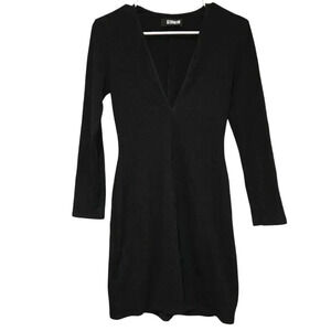 Reformation Plunge Neckline Black Mini Dress Size M #192